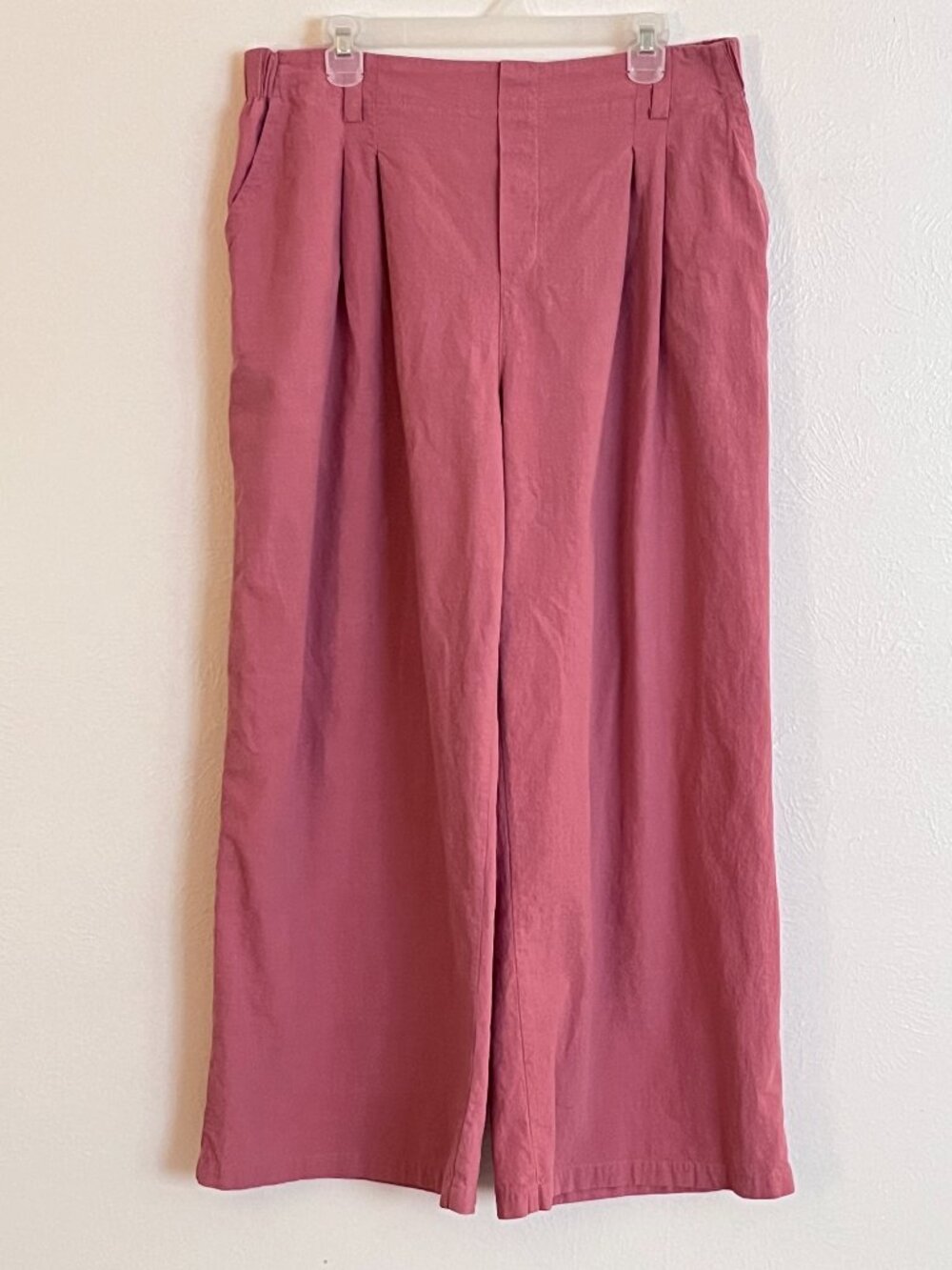 Halara Women's Pink 100% Cotton Elastic Waist Wide Leg Pants Size 1X Regular